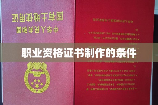 莱州职业资格证书制作的条件
