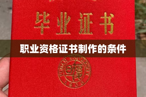 莱州职业资格证书制作的条件